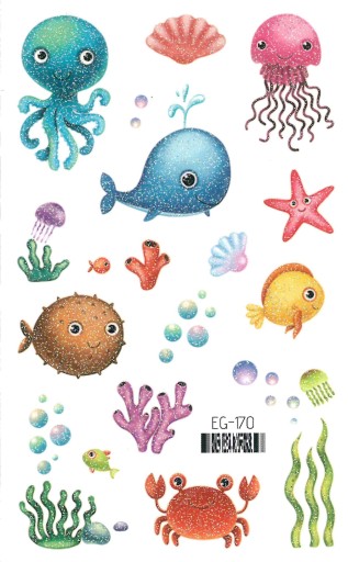 Umývateľné tetovanie pre deti GLITTER FISH EG170