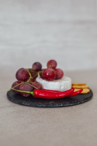 Okrúhla bridlicová kamenná doska na sushi tapas, 20 cm
