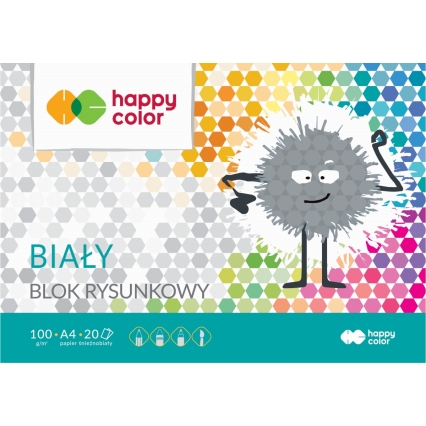 A4 BLOK NA KRESLENIE, BIELY, 100G, 20 LISTOV HAPPY