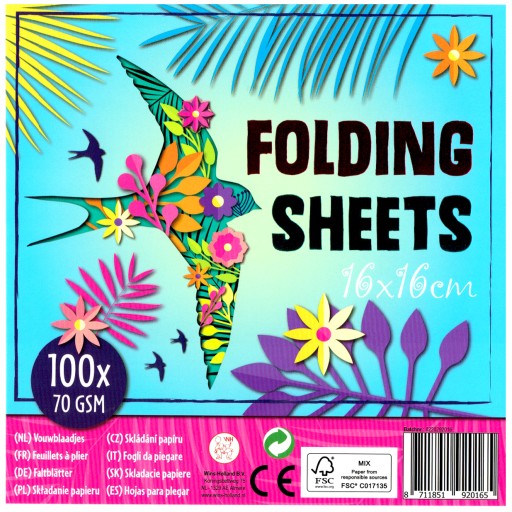 Origami papier 16 x 16 cm 100 listov 70 g/m²