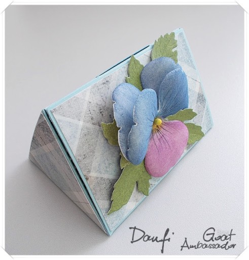 Trojuholníkový vinetový box 8,5x6cm modrý GoatBox