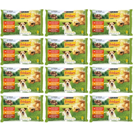 Purina FRISKIES Krmivo pre psov mäsová omáčka 12x 100g