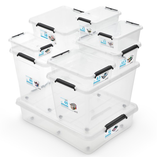 Priehľadná plastová nádoba s krytom 6L Box Organizer Box