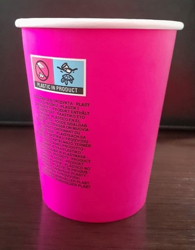 Papierový pohár 250 ml RUŽOVÝ 50 ks.