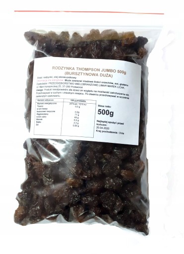 THOMPSON JUMBO RAISINS 1 kg (VEĽKÉ JANTAROVÉ)