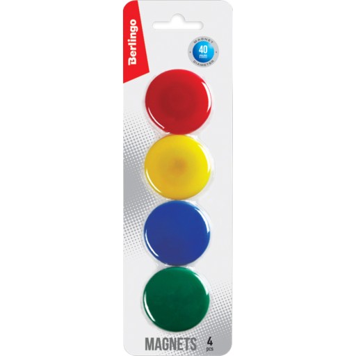 Kancelárske MAGNETY NA TABUĽOVÉ MAGNETY Sada okrúhlych MAGNETOV 40mm 4ks