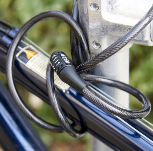Zámok na bicykel 8x1000 s kódovým zámkom a lankom