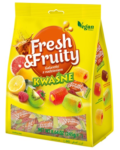 FreshFruity želé s kyslou náplňou Wawel 245g