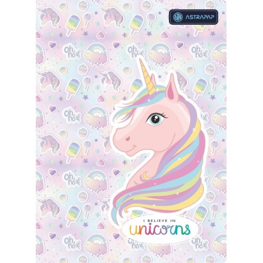 Notebook A5 16k mriežka Unicorn/Astra Cats