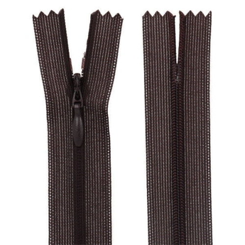 Zipsy KRYTÉ 70cm TMAVOHNEDÉ 1 ks.