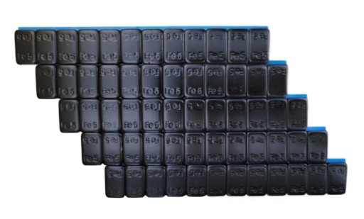 Závažia nalepené na ráfikoch, čierne, 12x5g, 10 pásikov