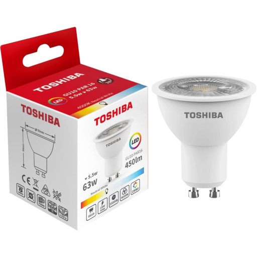 GU10 LED žiarovka 5,5W = 50W 450lm 4000K TOSHIBA Spotlight