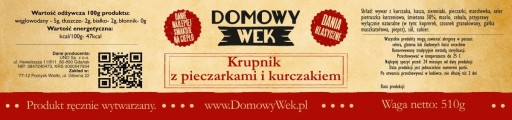 Hotová POLIEVKA s krúpami a kuracím mäsom KRUPNIK Domowy Wek CAN - 510 g