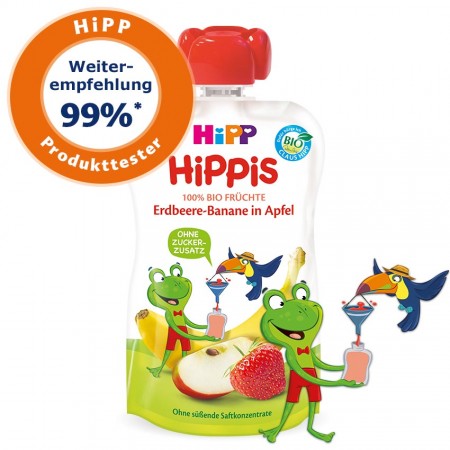 HiPP HiPPiS BIO Jahodová, jablková a banánová pena