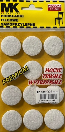 PLSTENÉ PODLOŽKY PRE PRÉMIOVÝ NÁBYTOK FI 28MM BIELE