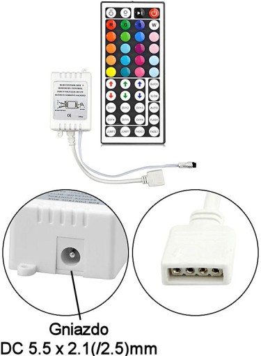 Ovládač Ovládač pre RGB LED pásy Diaľkové ovládanie 44p Nastavenia Pamäť po vypnutí