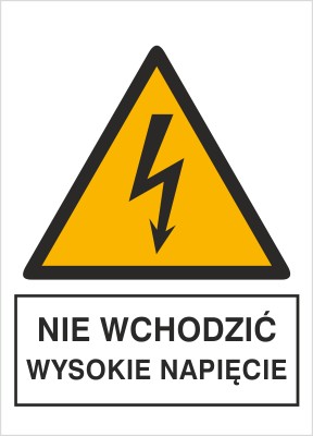 NEZADÁVAJTE ZNAČKU! VYSOKÉ NAPÄTIE! PEVNÁ PLATŇA. 148 x 210 mm