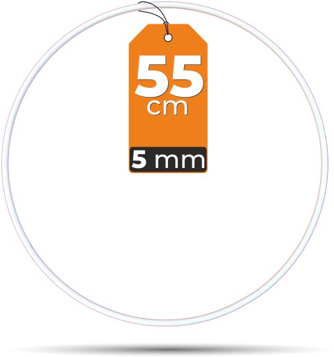 STRONG kovová obruč pre makramé BIELA 55 cm 5 mm