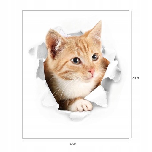 Nábytková nálepka na stenu Cat Kitten 3D Hole