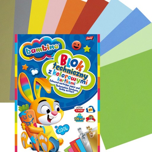 BAMBINO Technický blok A4 farba + zlatá a strieborná