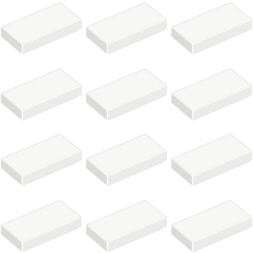 LEGO dlaždica 1x2 biela 306901 3069b - 12ks