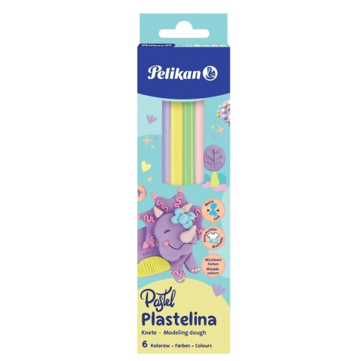 Plastelína 6 pastelových farieb Pelikan