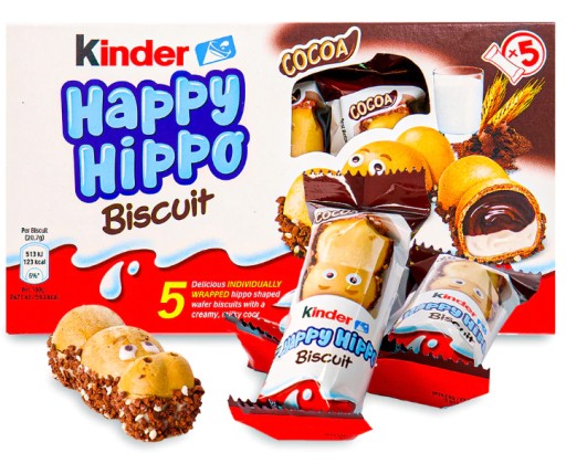 Kinder Happy Hippo Cacao tyčinky 5 x 20,7 g z Nemecka hrošia oblátková tyčinka