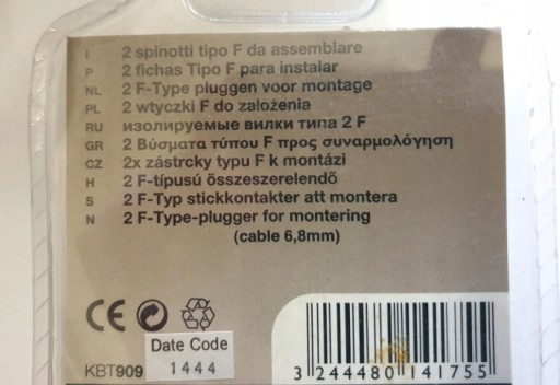 SAT zástrčky, 2 ks, typ F, značka Thomson
