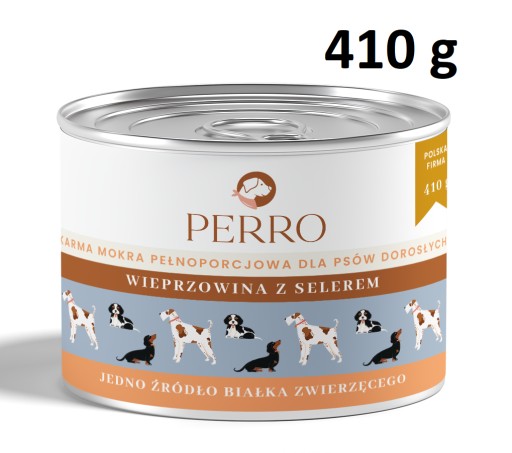 PERRO MOKRÉ KRMIVO PRE PSA Bravčové so zelerom 410g