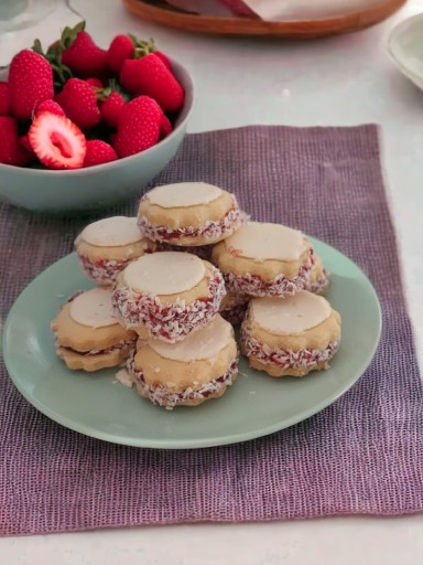 VARŠAVSKÉ COOKIES S MARMELÁDOU RUŽOVÉ COOKIES 350g LAHODNÉ