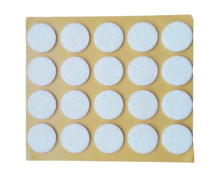 PLSTENÉ PODLOŽKY na stoličky, nábytok, stoly, BIELA, samolepiaca fi 20mm plsť