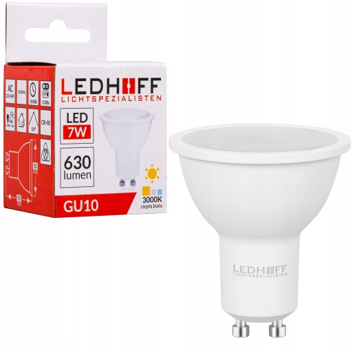 GU10 LED žiarovka TEPLÁ 7W = 60W 630lm 3000K