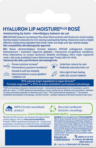 NIVEA HYALURON MOISTURE PLUS Ochranný balzam na pery 5,2g