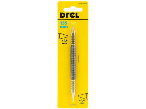 Zámočnícky razník, kalená, obojstranná pružina, 0,8 a 1,6 mm DREL 135 mm
