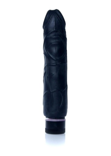 ČIERNY CYBER KOŽENÝ VIBRÁTOR, PRÍRODNÝ PENIS