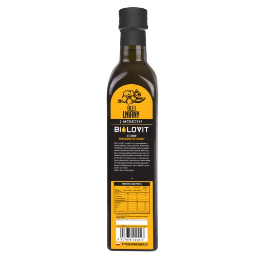Ľanový olej lisovaný za studena, nerafinovaný, nefiltrovaný, 500 ml
