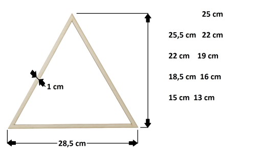Trojuholníkové obruče 28,5 cm /1 ks Scrapki Lapač snov