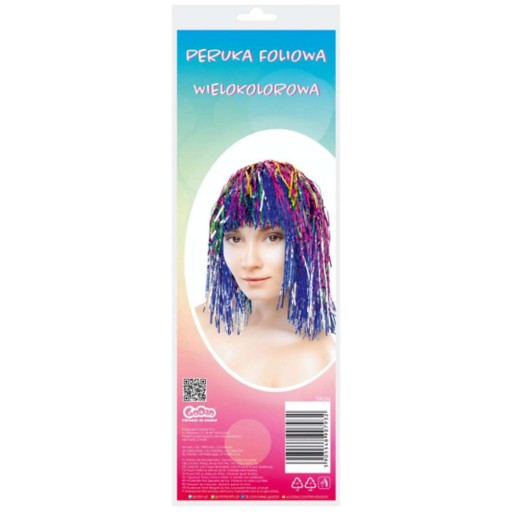 FAREBNÁ lesklá fóliová parochňa na karneval