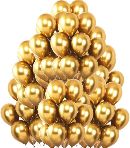 Metalic Gold CHROME Balloons Communion Prom Ball Large 50 ks