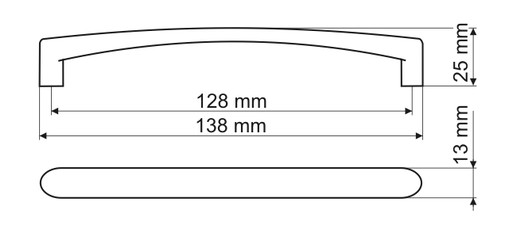 Nábytková úchytka GAMET UN40, saténový nikel, 128mm