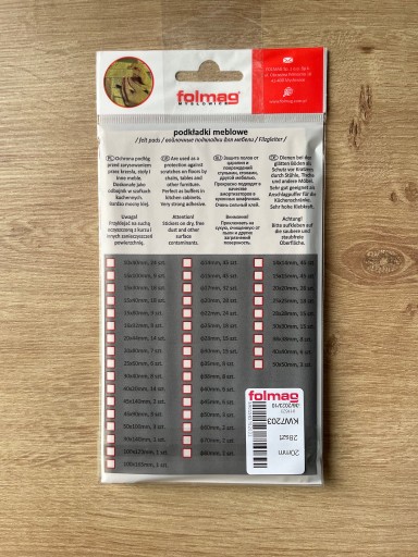 Samolepiaca plstená podložka 20mm 28 ks