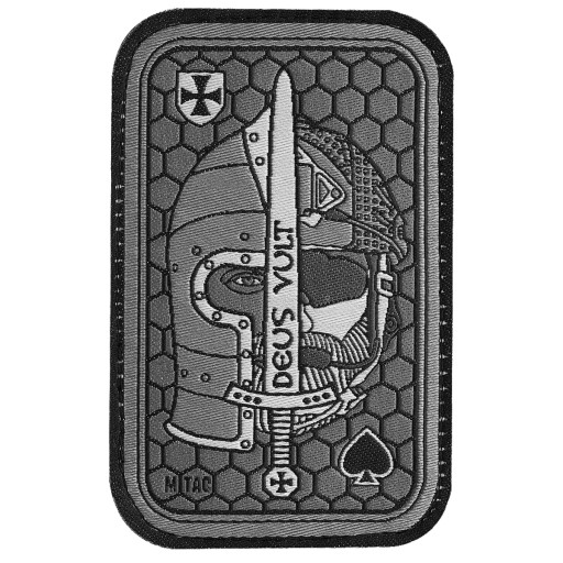 NÁŠIVKA NA VELCRO AKO SPADE VOJAK DEUS VULT ACE D M-TAC JACQUARD GREY
