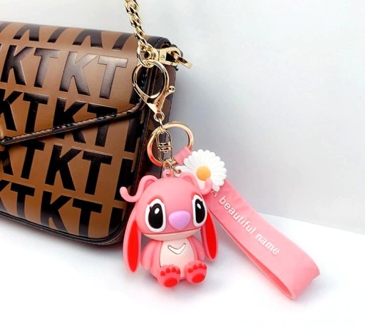 Angel Stitch Keychain Medvedík na kľúče kabelky tašky ružový medvedík ružový medvedík