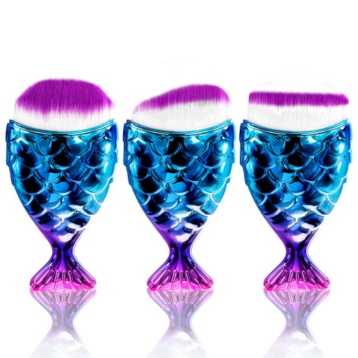 3x FISH Brush for FOUNDATION POWDER Blush Makeup Dust Removal 3PCS