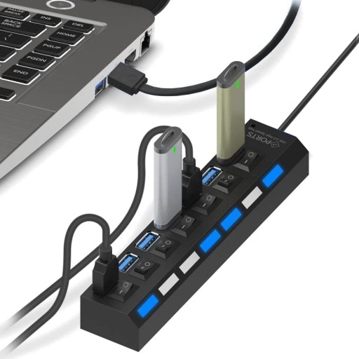 USB HUB 7 PORTOVÝ SPÍNAČ ROZDEĽOVAČA