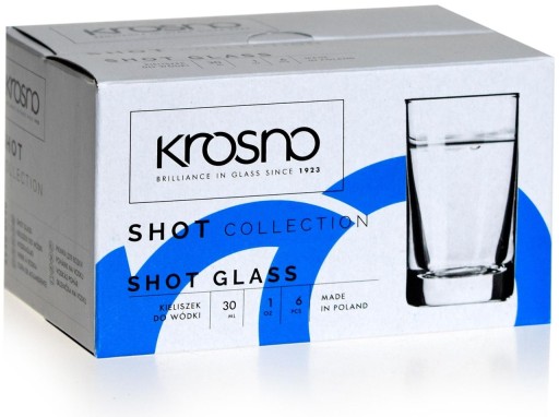 POHÁRKY NA LIKÉR VODKU 30ml 6 kusov KROSNO