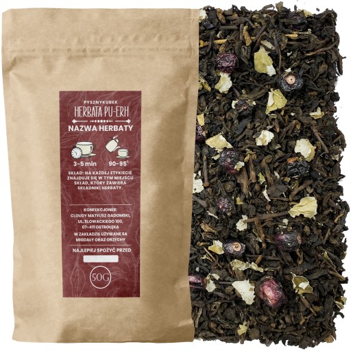 Červený čaj Pu-Erh BLACK CURRENT 50G SLIM