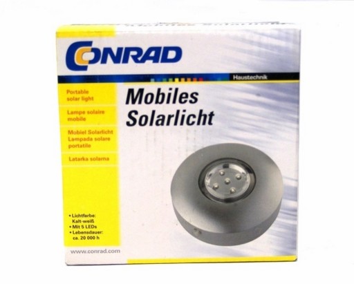 Solárna lampa Conrad, súmrakový senzor, magnet