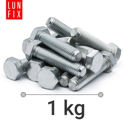 M10x70 Skrutka šesťhranná, šesťhranná hlava, DIN 933, pozinkovaná, s kľúčom, trieda 8.8, 1 kg