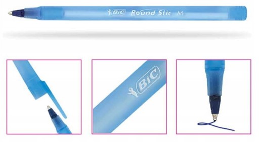 Jednorazové pero BIC Round M modré 1 mm